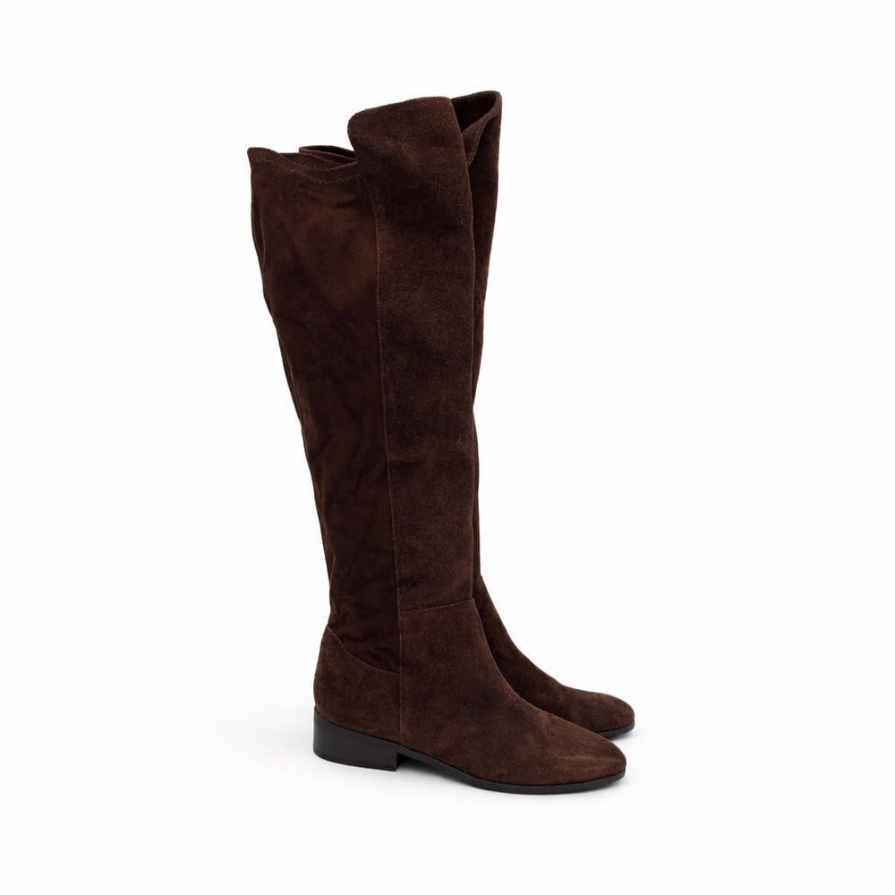 Lucky Brand knee high dark brown suede leather Calypso style boots size 7.5/38